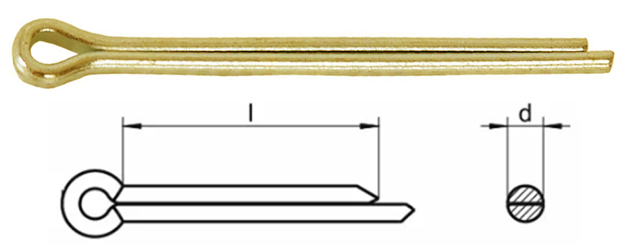 Шплінт розвідний 3.2x20 латунь DIN 94